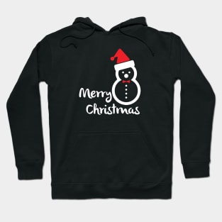 Merry Christmas Happy Snowman With Santa Hat - Merry Christmas Gift Hoodie